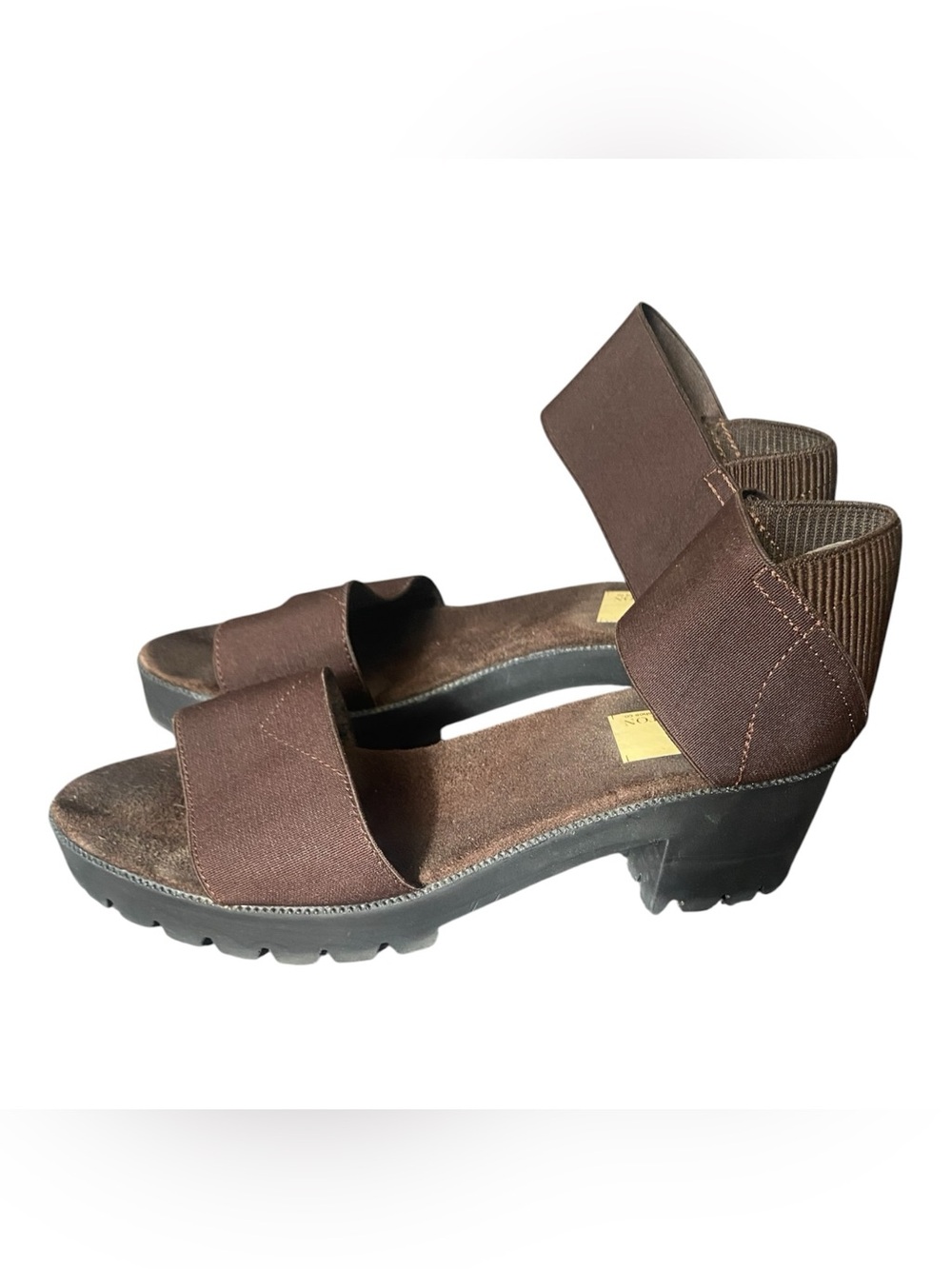 CHARLESTON SHOE CO. Brown lug sole platform sandals size 8